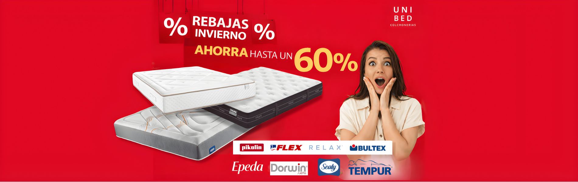 Rebajas de invierno en colchones UNIBED